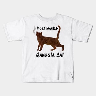 Most wanted gangsta Cat - Catsondrugs.com Kids T-Shirt